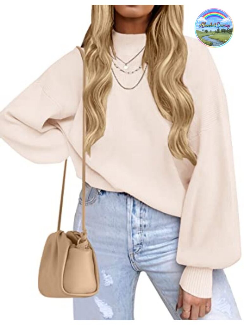 Women's Turtleneck Oversized Knit Sweater Long Sleeve Pullover